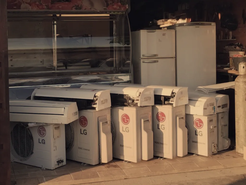 Conjunto de aparelhos de ar condicionado LG revisados na Eletrônica ENERGY